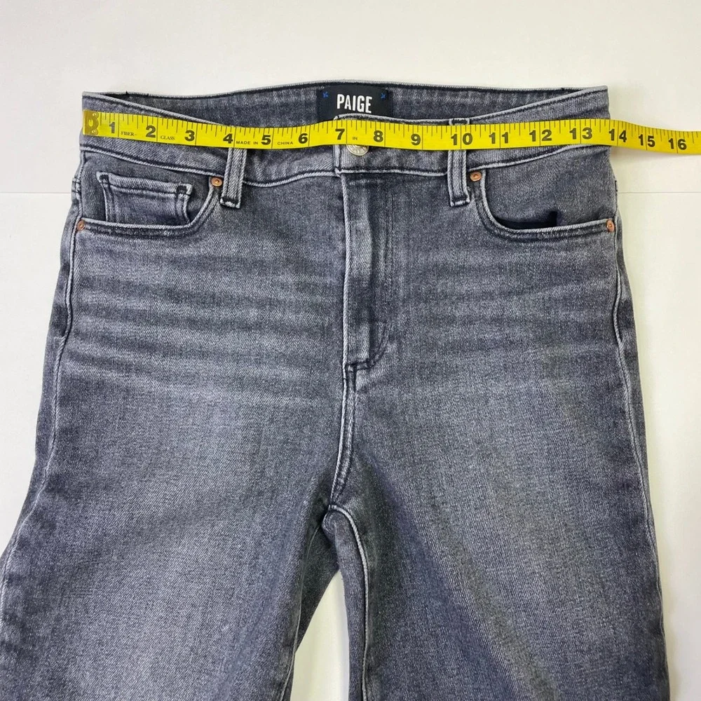 Paige Cindy High Rise Straight Leg Jeans 28 Ash Black Raw Hem Casual Grunge